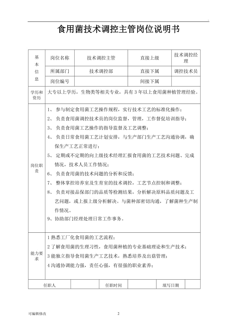 食用菌技术部门岗位说明.doc_第2页