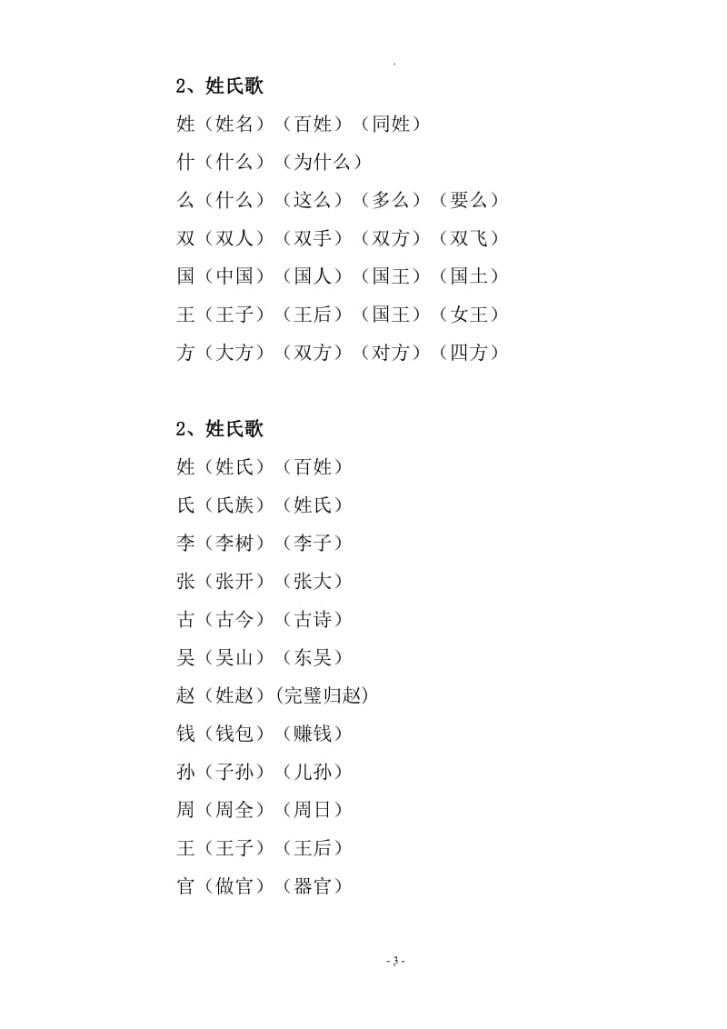 年新人教部编版小学一年级下册语文《写字表》《识字表》生字组词.doc_第3页