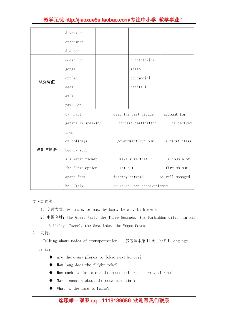 英语：Unit1 Travelling around China教案（上海新世纪版S1B）_第2页