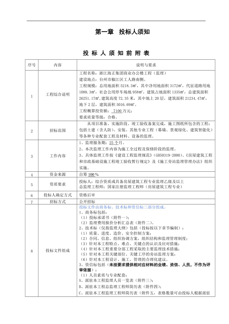 浙江海正集团商业办公楼工程监理招标文件.doc_第3页