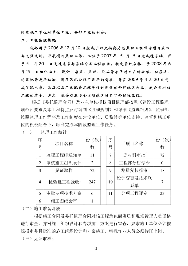 洞头县城南污水处理厂一期工程监理评估报告.doc_第3页