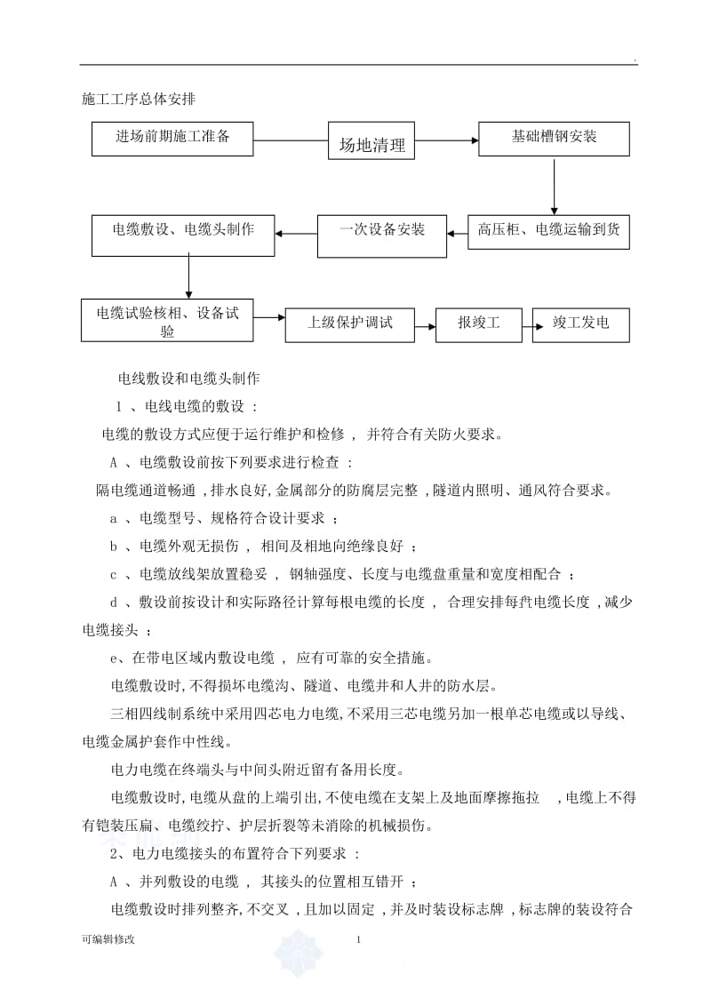 电缆工程施工方案29110.doc_第1页