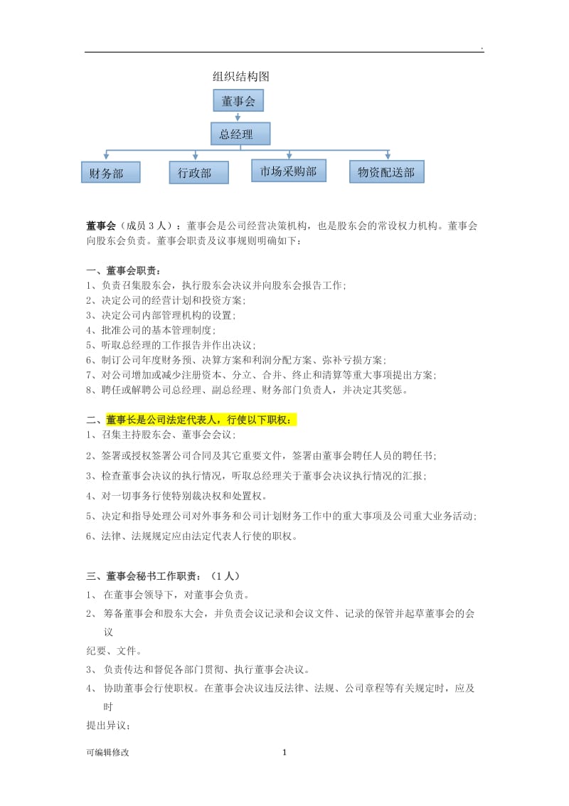 贸易公司组织架构和职能.doc_第1页