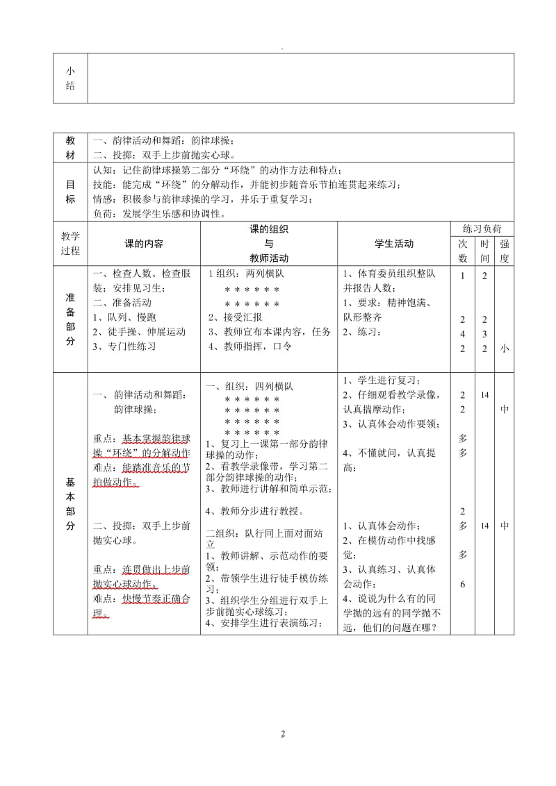 小学五六年级体育教案.doc_第2页