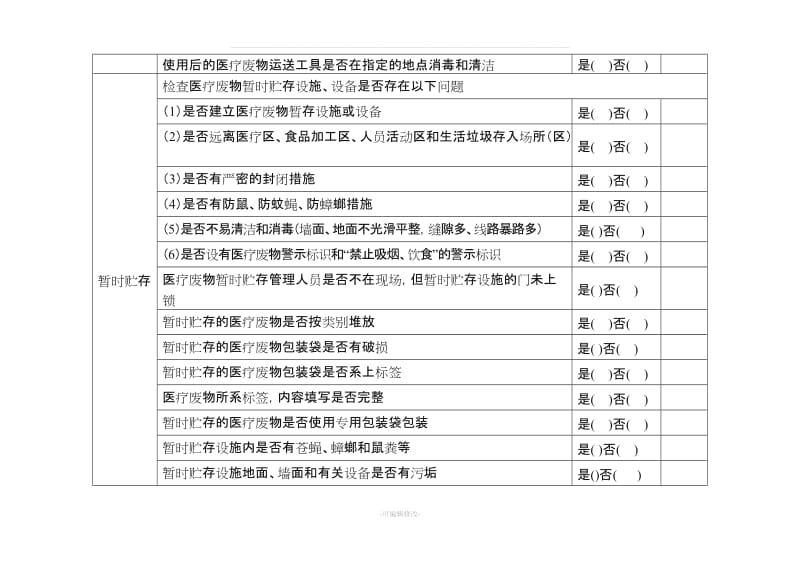 环保院内医疗废物污水处置监督检查表.doc_第3页