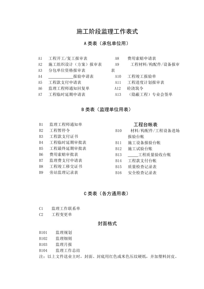 监理资料用表.doc_第1页