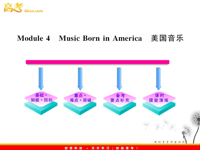 高中英语一轮复习 Module4 Music Born in America课件 （外研版选修7）_第1页