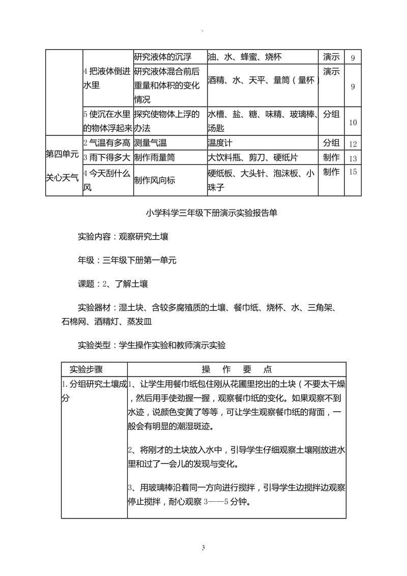 苏教版三六年级科学下册实验报告单汇总.docx_第3页