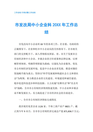 市發(fā)改局中小企業(yè)科20XX年工作總結(jié).doc