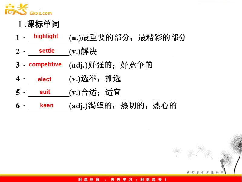 高考英语一轮复习 Module2 Highlights of My Senior Year 课件 （外研版选修7）_第3页