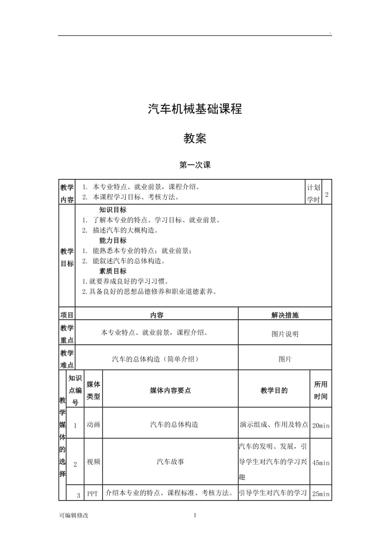 汽车机械基础教案.doc_第1页