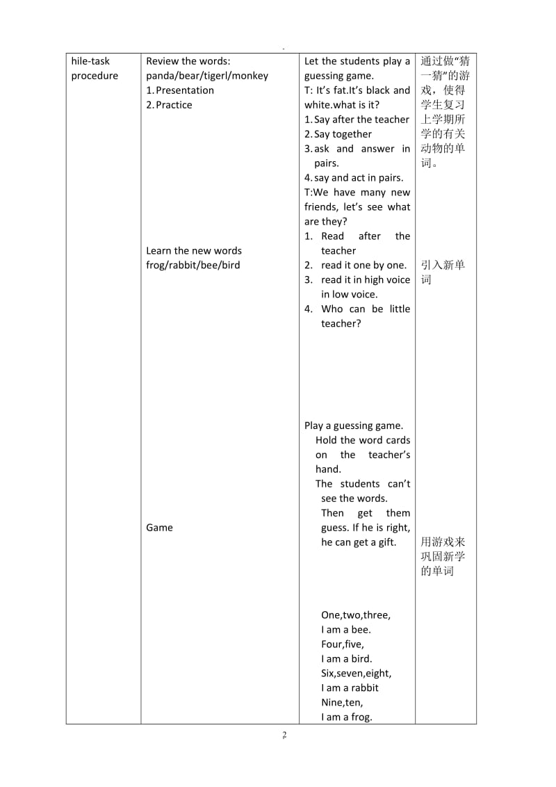 深圳牛津版小学英语一年级下B教案.doc_第2页