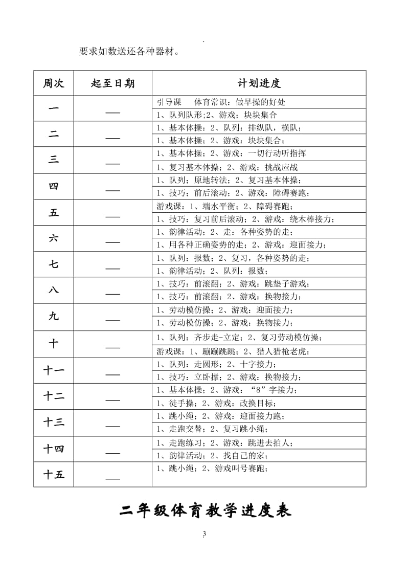 小学二年级上册体育全套的教案[1].doc_第3页