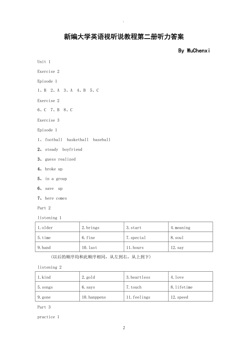 新编大学英语视听说教程二册听力答案.doc_第2页