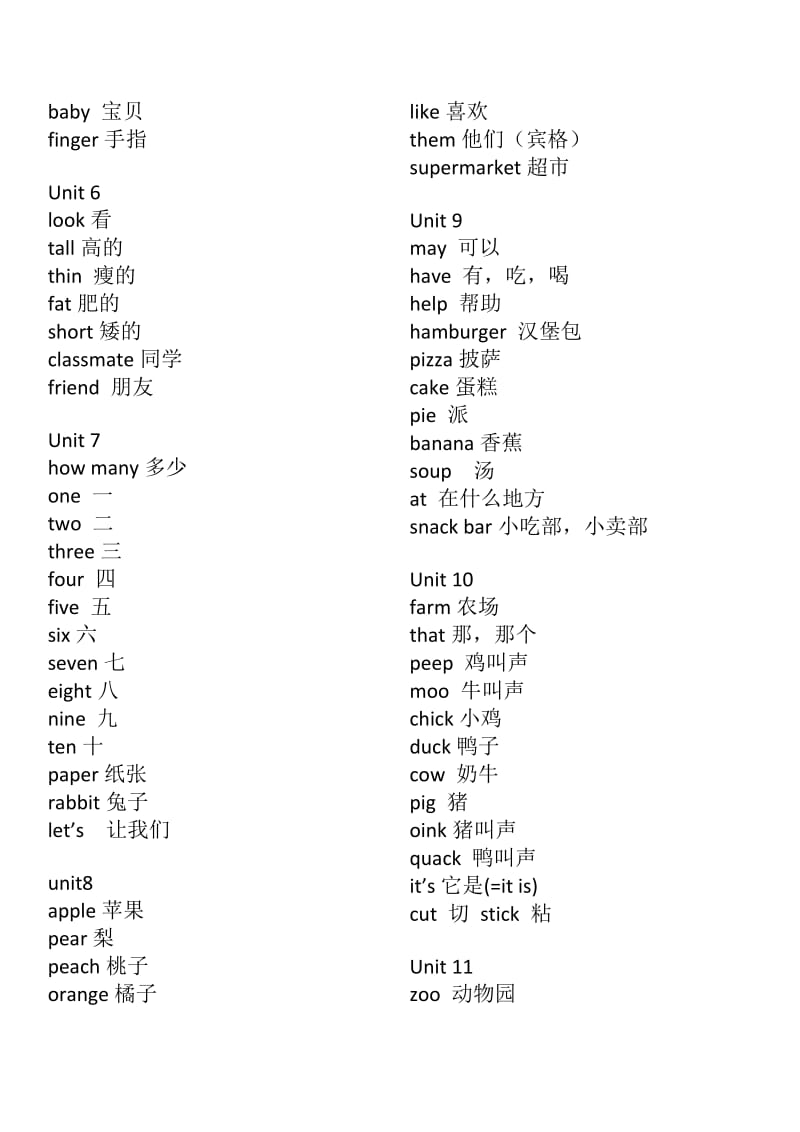 牛津深圳版小学英语各年级单词表.docx_第2页