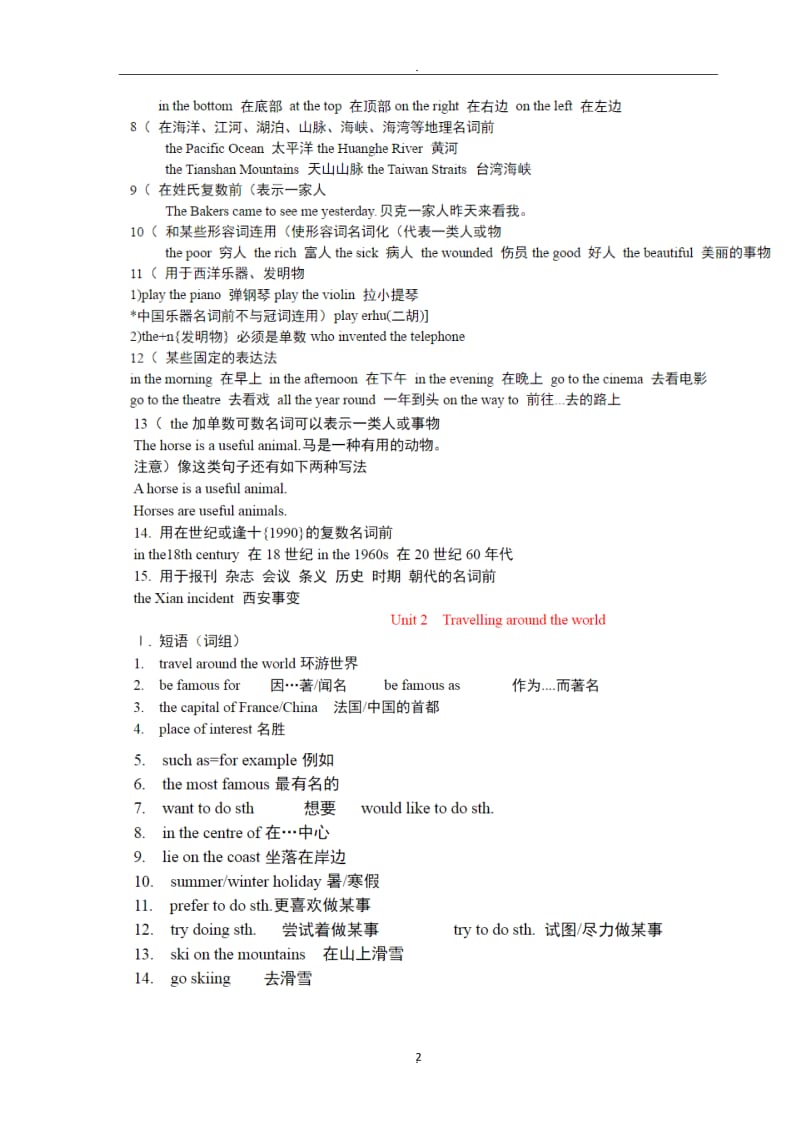 沪教版七年级英语下册总结.docx_第2页