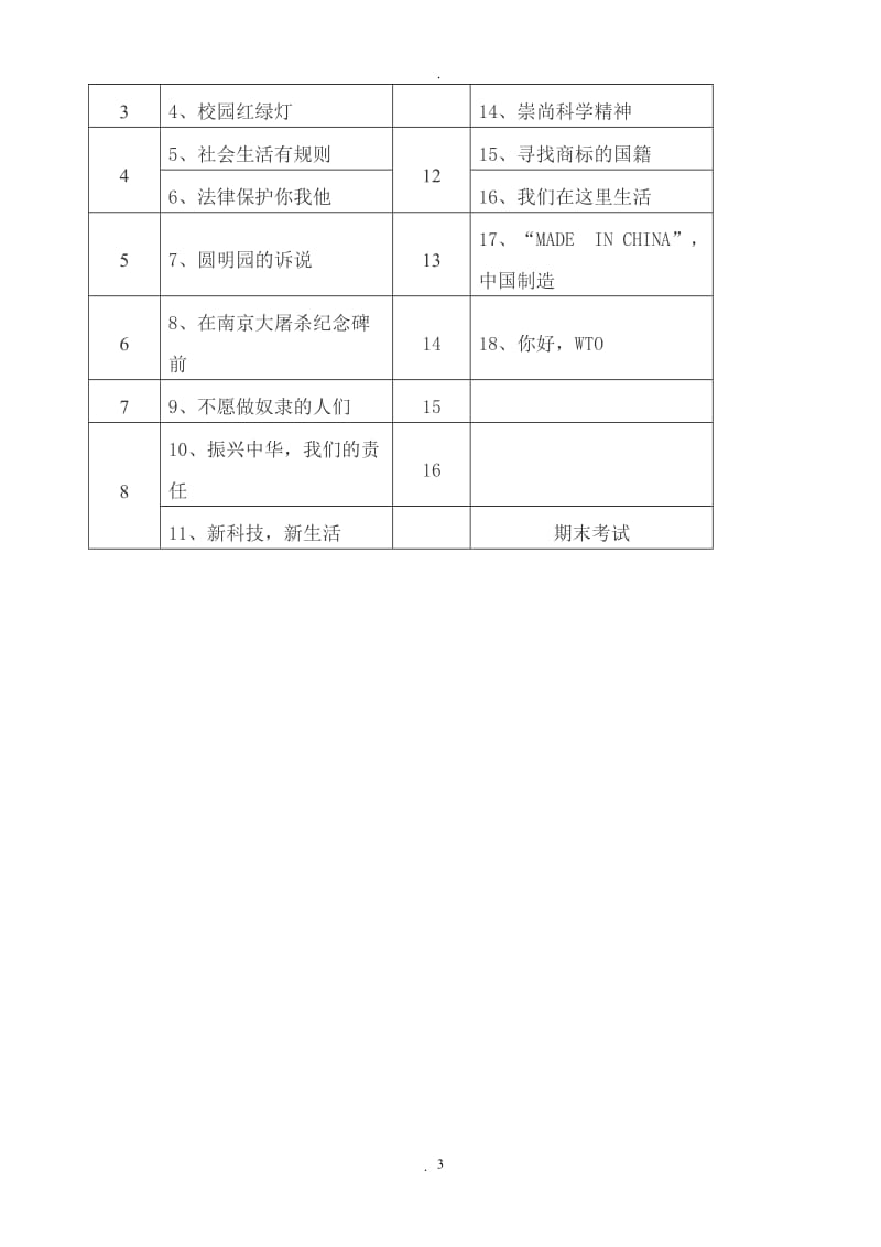 教科版五年级下册品德与社会计划和教案.doc_第3页