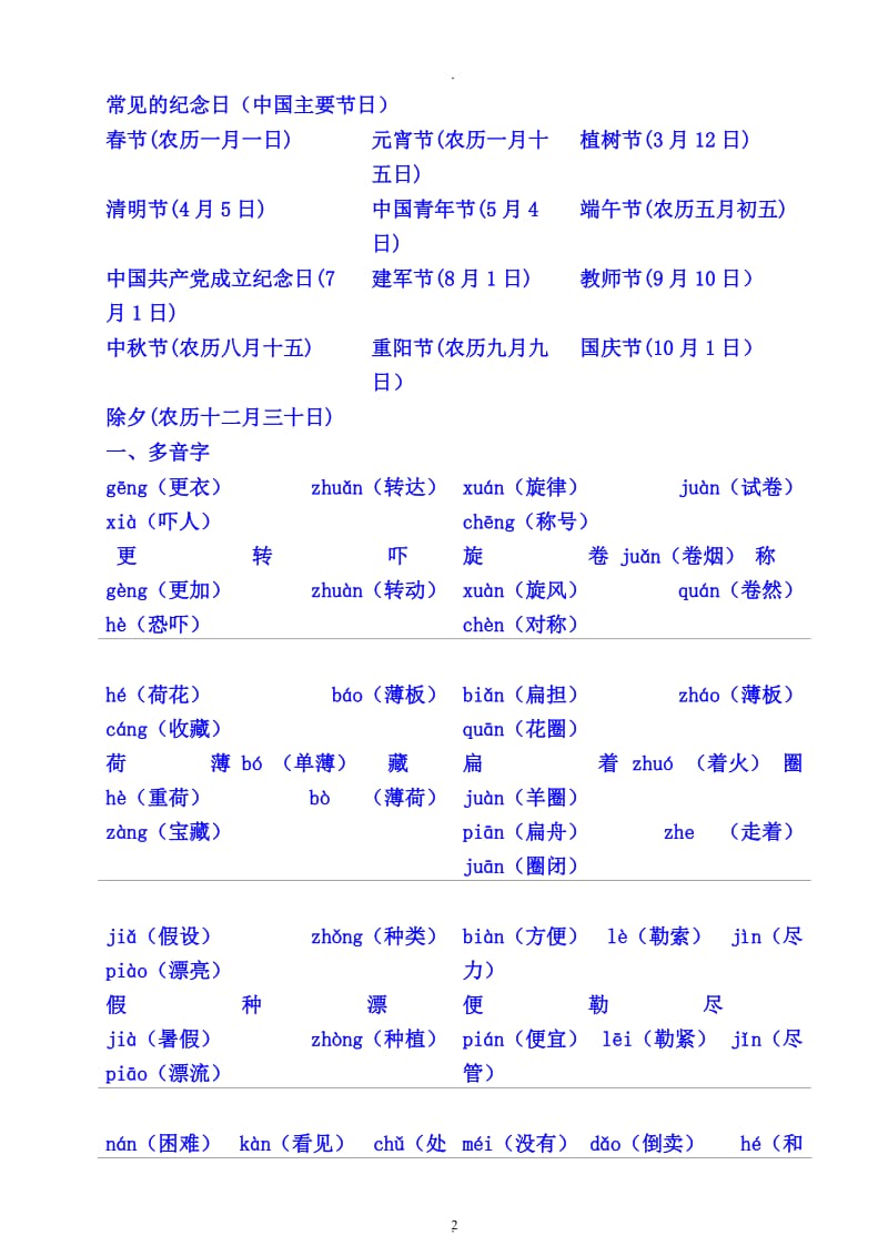 北师大版小学四年级语文下册知识点.doc_第2页