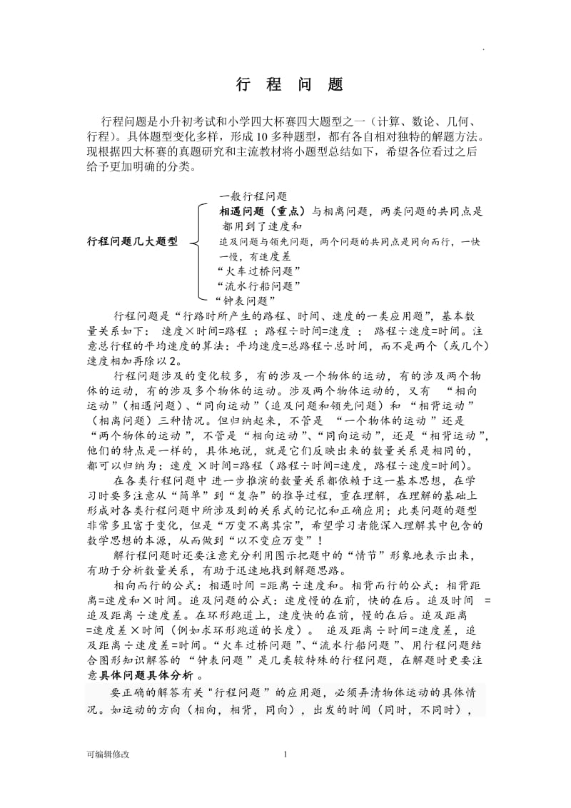 小学奥数系列——行程问题习题及详解.doc_第1页