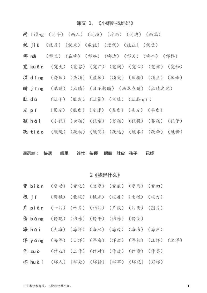 部编版二年级语文上册生字拼音组词.docx_第2页