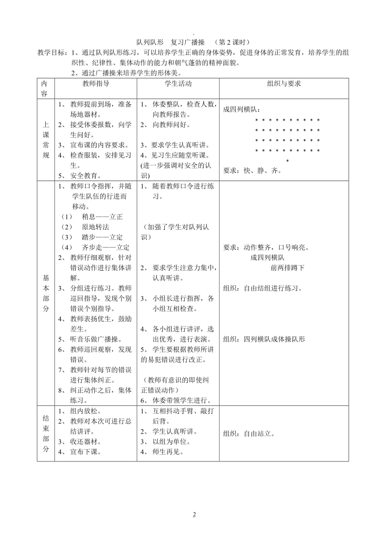 初中八年级体育与健康课教案(全)02798.doc_第2页