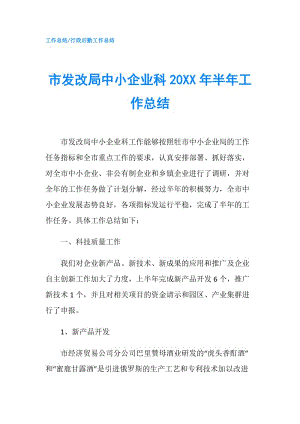 市發(fā)改局中小企業(yè)科20XX年半年工作總結(jié).doc