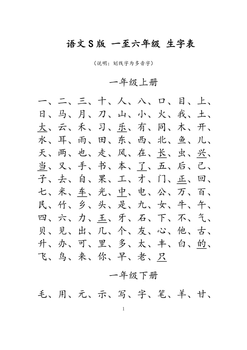 语文S版一至六年级生字表.doc_第1页