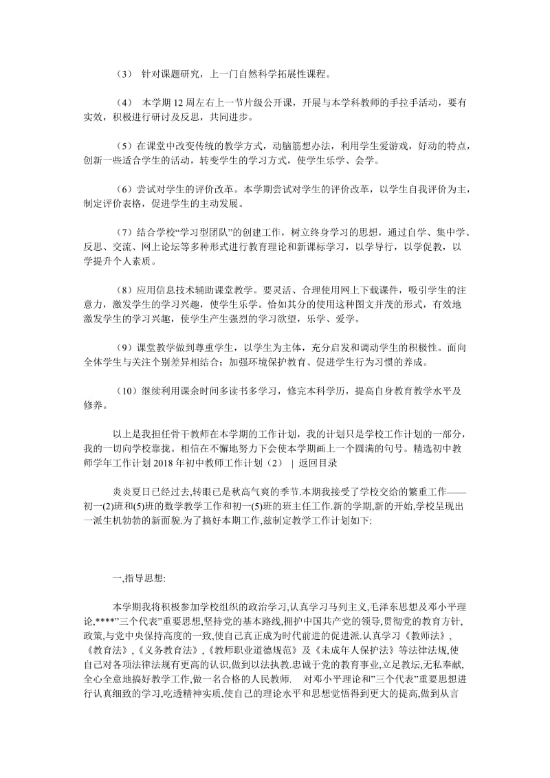 2019年初中教师工作计划4篇_第2页