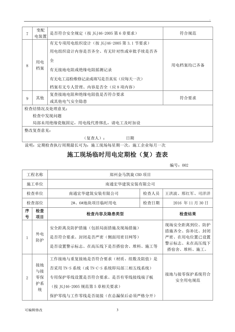 施工现场临时用电检查表.doc_第3页