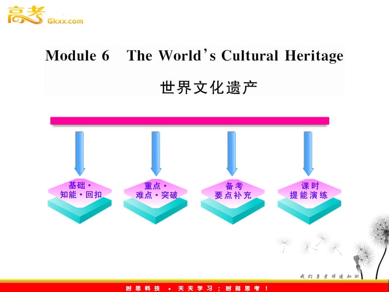 高中英语一轮复习 Module6 The Worlds Cultural Heritage课件 （外研版选修7）_第1页