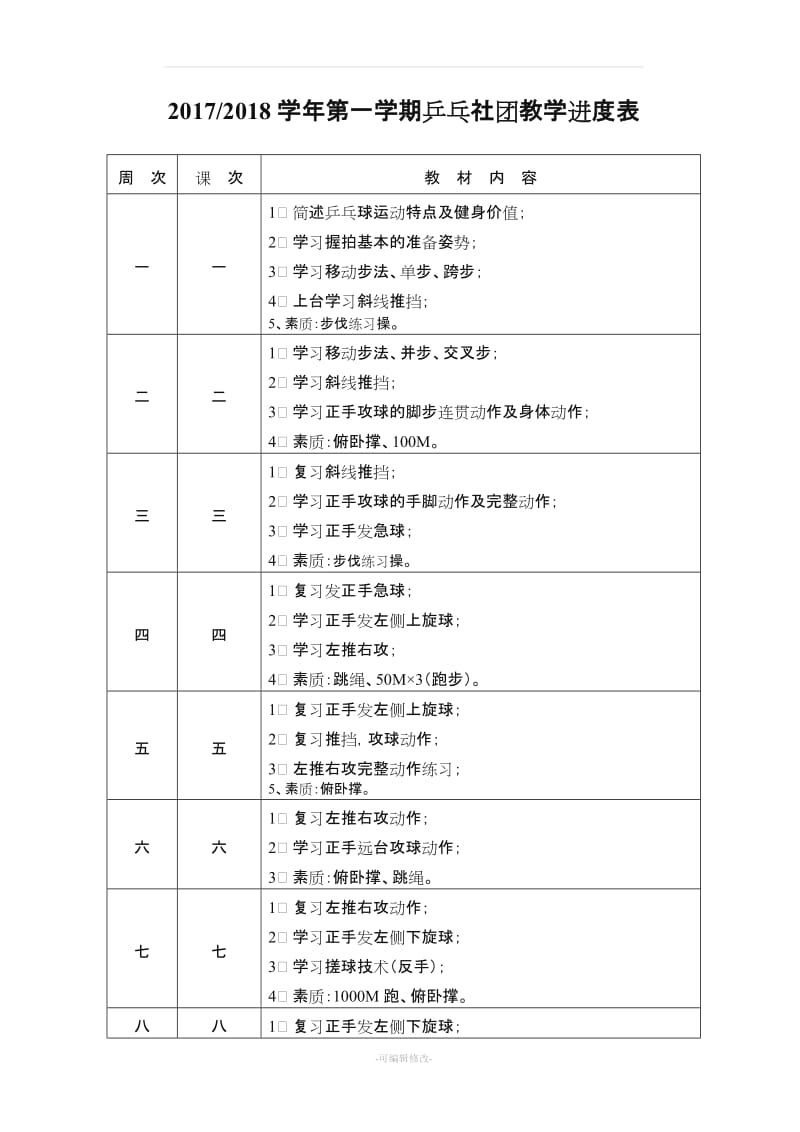 乒乓球训练计划及教案.doc_第1页