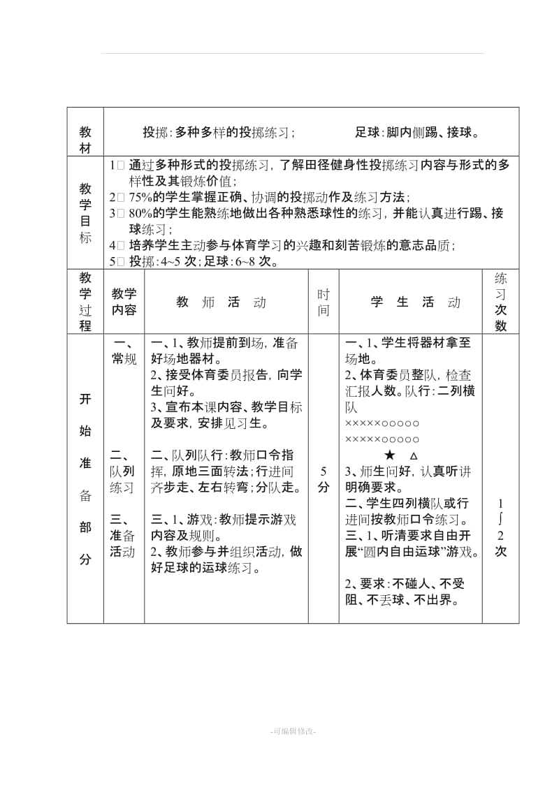 初中体育课教案全集31954.doc_第1页