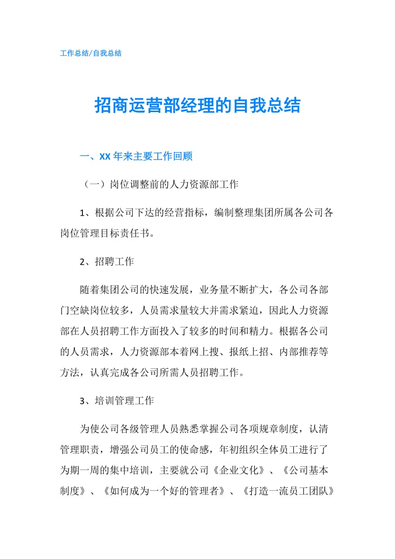 招商运营部经理的自我总结.doc_第1页