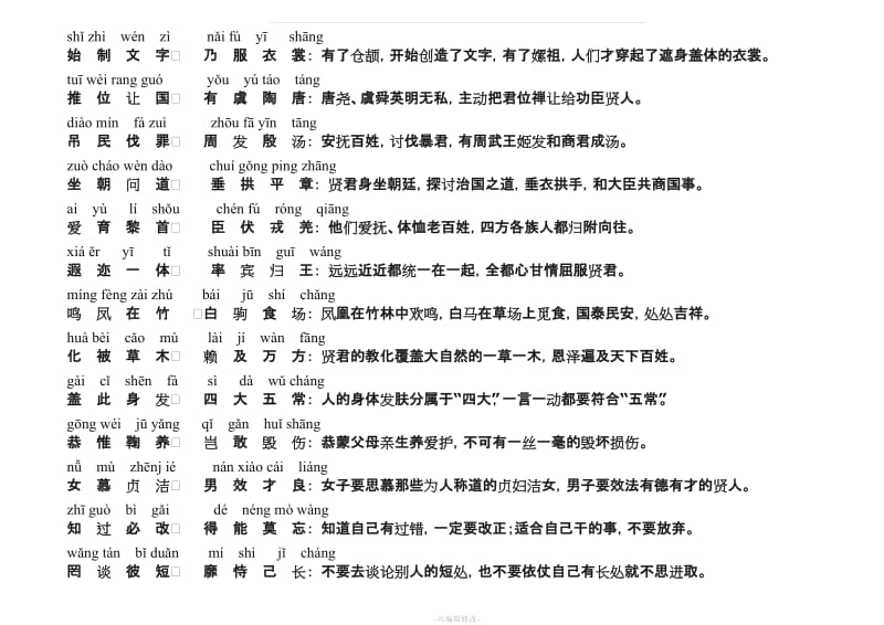 千字文拼音版全文附解释(已整理).doc_第2页