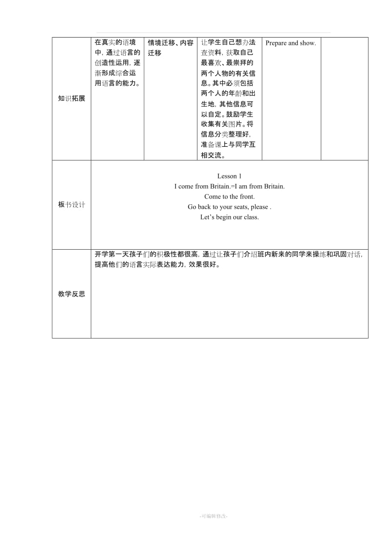 人教精通五年级英语上册 Unit 1 教学设计.doc_第3页