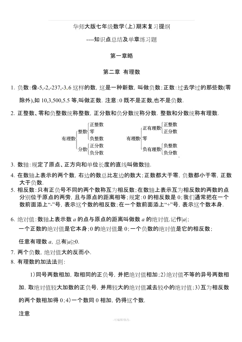 华东师大七年级上册数学知识点.doc_第1页