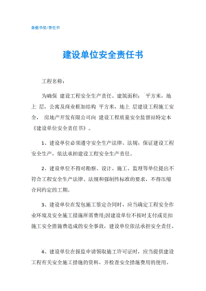 建設(shè)單位安全責(zé)任書.doc