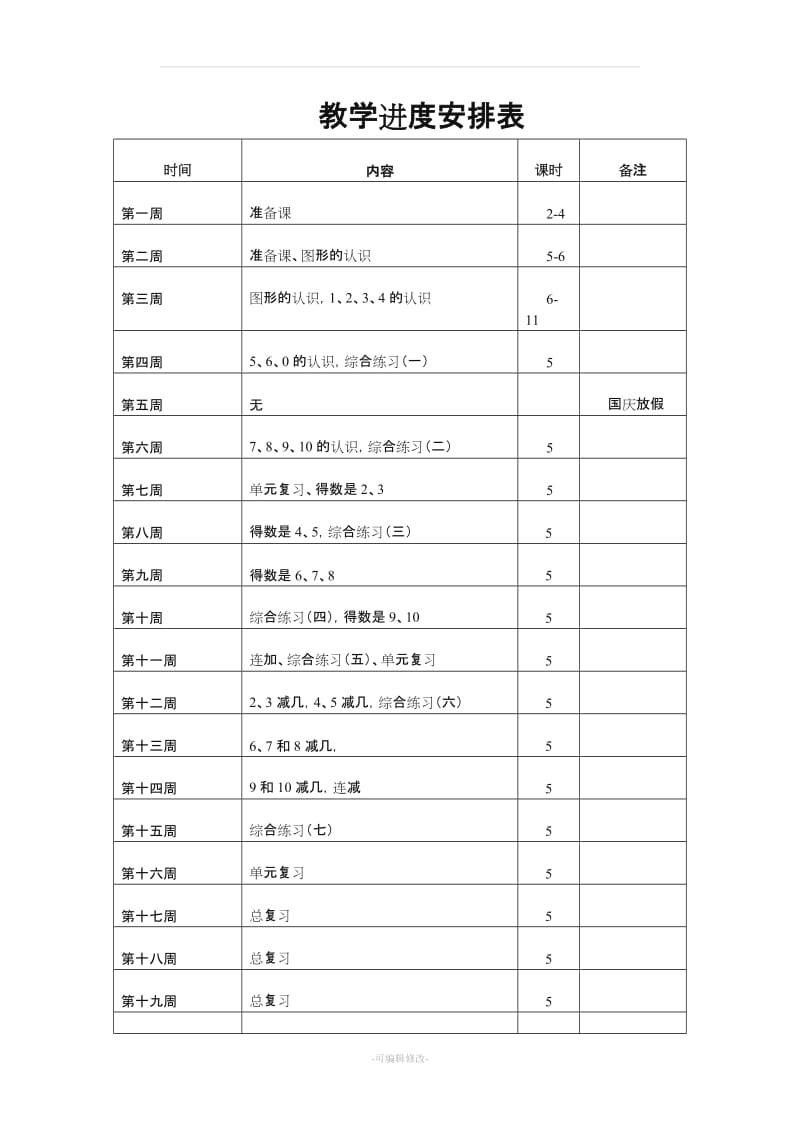 人教版培智一年级数学教案.doc_第1页