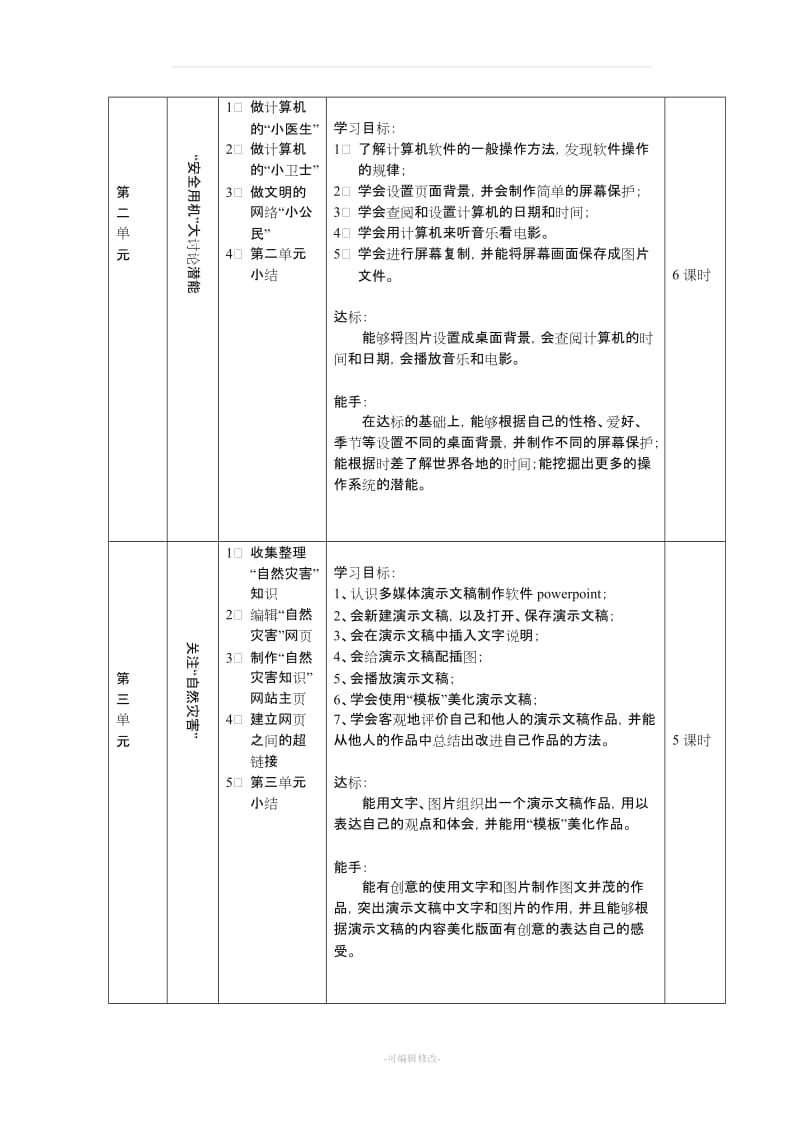 北师大版2017年上册六年级信息技术教学计划教案.doc_第3页