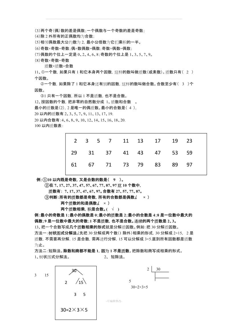 人教版五年级下册数学复习资料及习题(精).doc_第3页