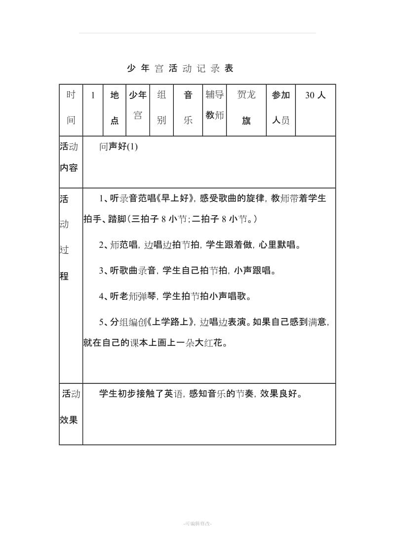 乡村少年宫活动记录.doc_第1页