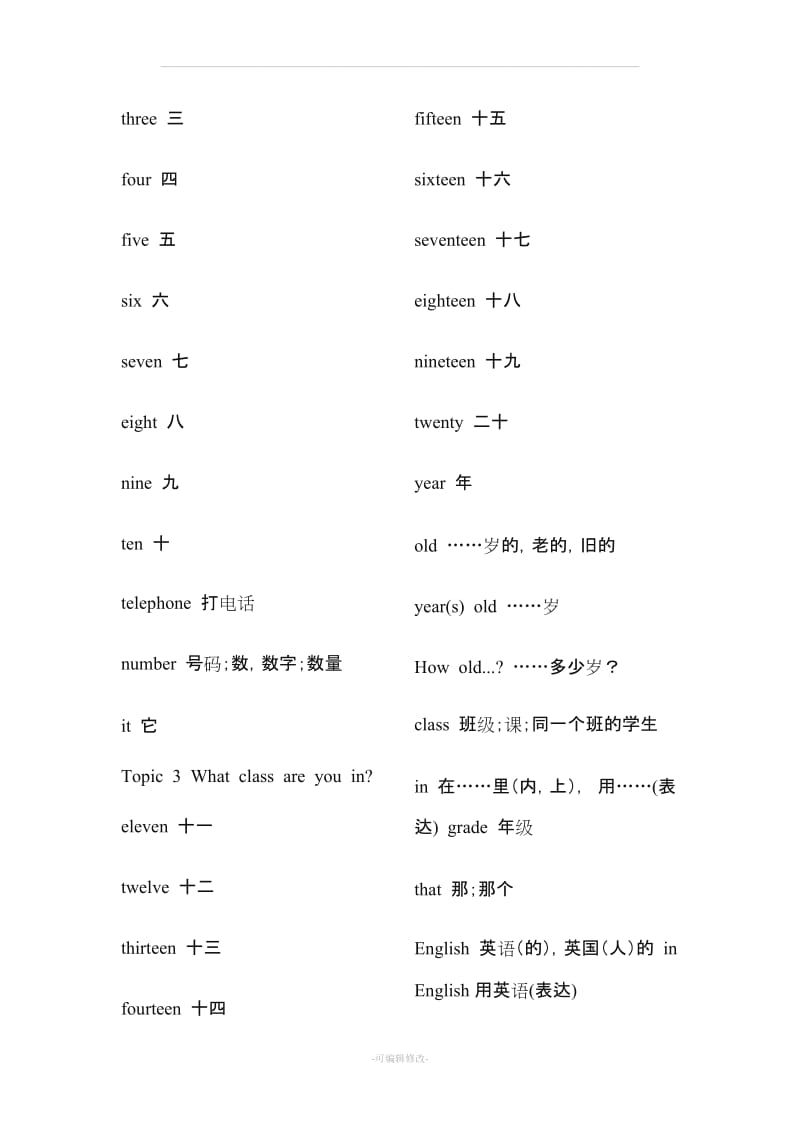 仁爱英语七年级上册单词表.doc_第3页