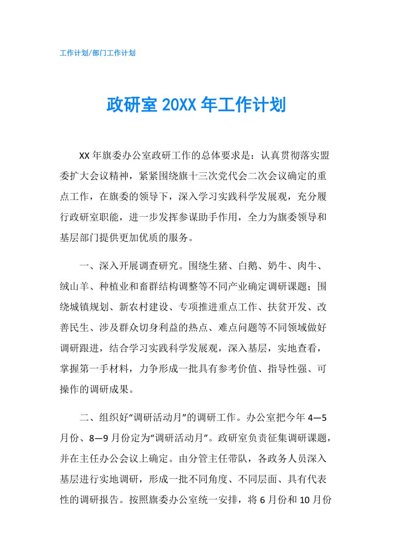 政研室20XX年工作计划.doc_第1页