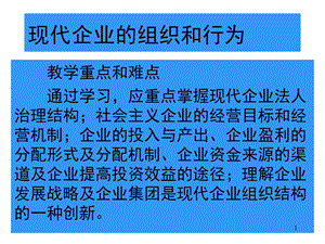 现代企业的组织和行为ppt课件