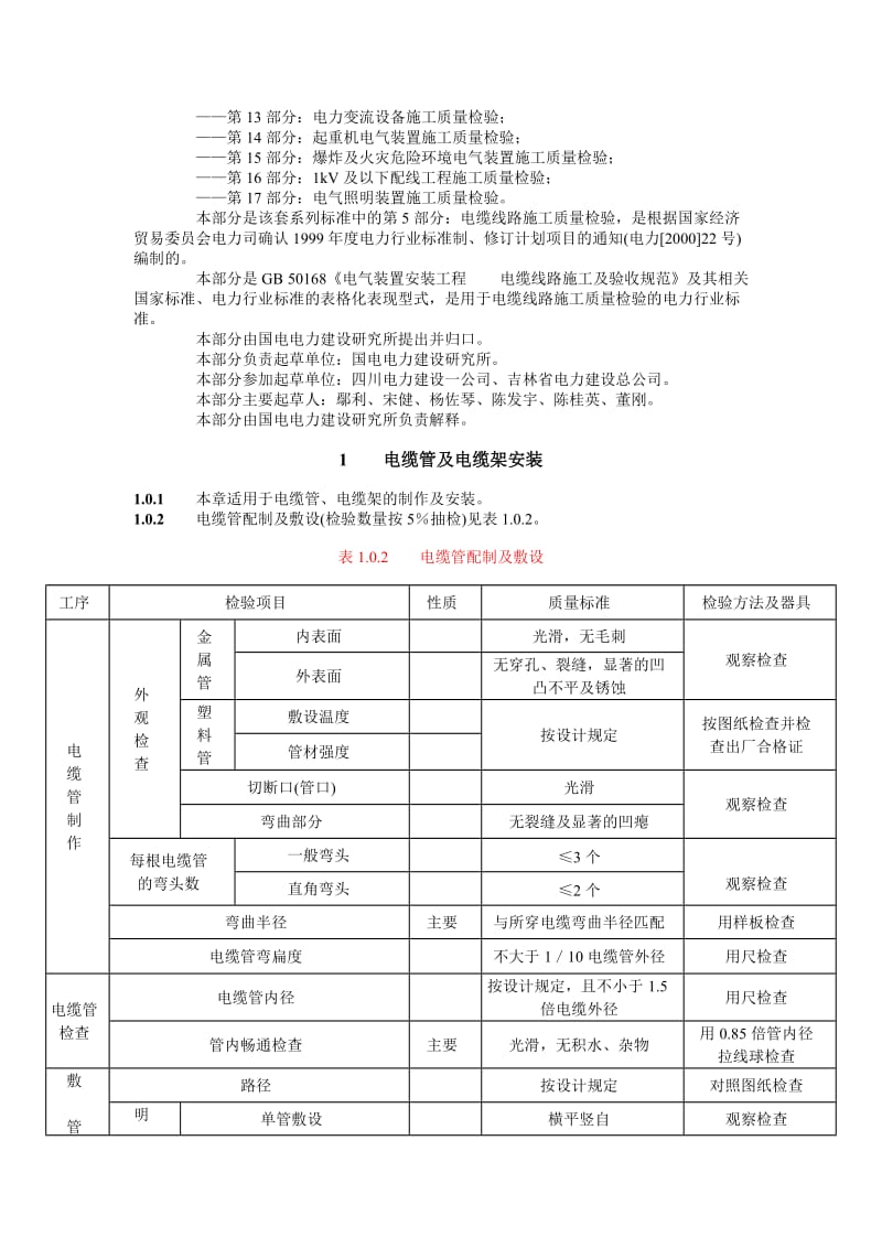 DLT 5161.5-2002 电气装置安装工程质量检验及评定规程 第5部分电缆线路施工质量检验.doc_第2页