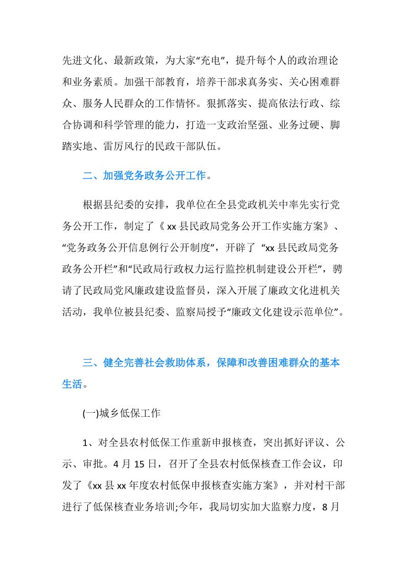 民政局20XX年终工作总结.doc_第2页