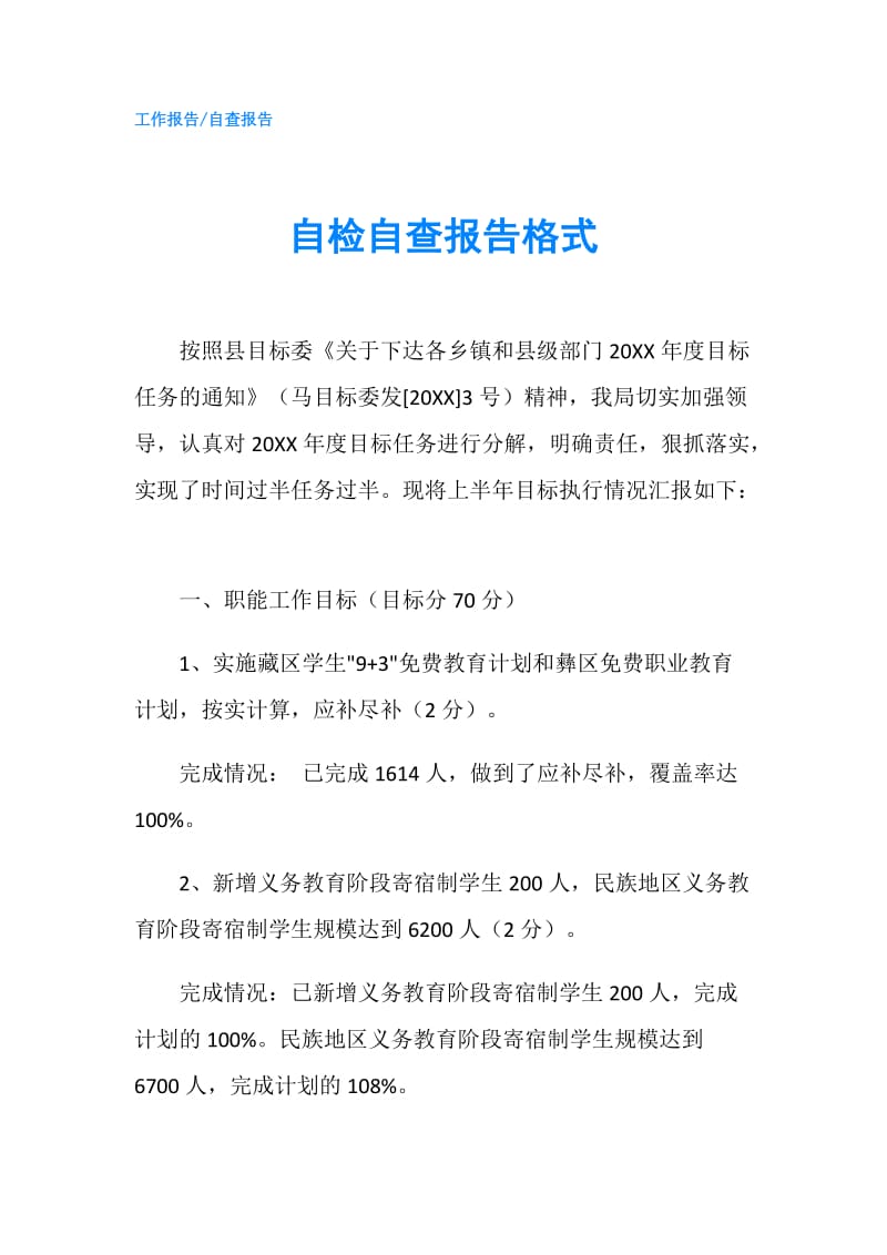 自检自查报告格式.doc_第1页