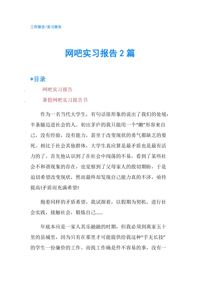 网吧实习报告2篇.doc_第1页