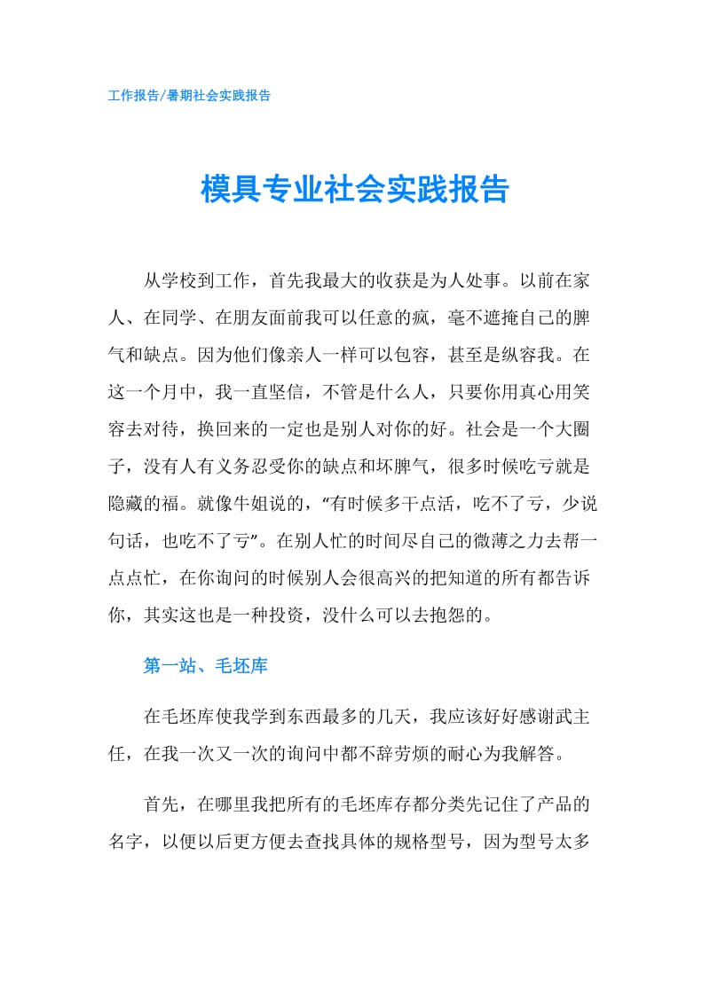 模具专业社会实践报告.doc_第1页