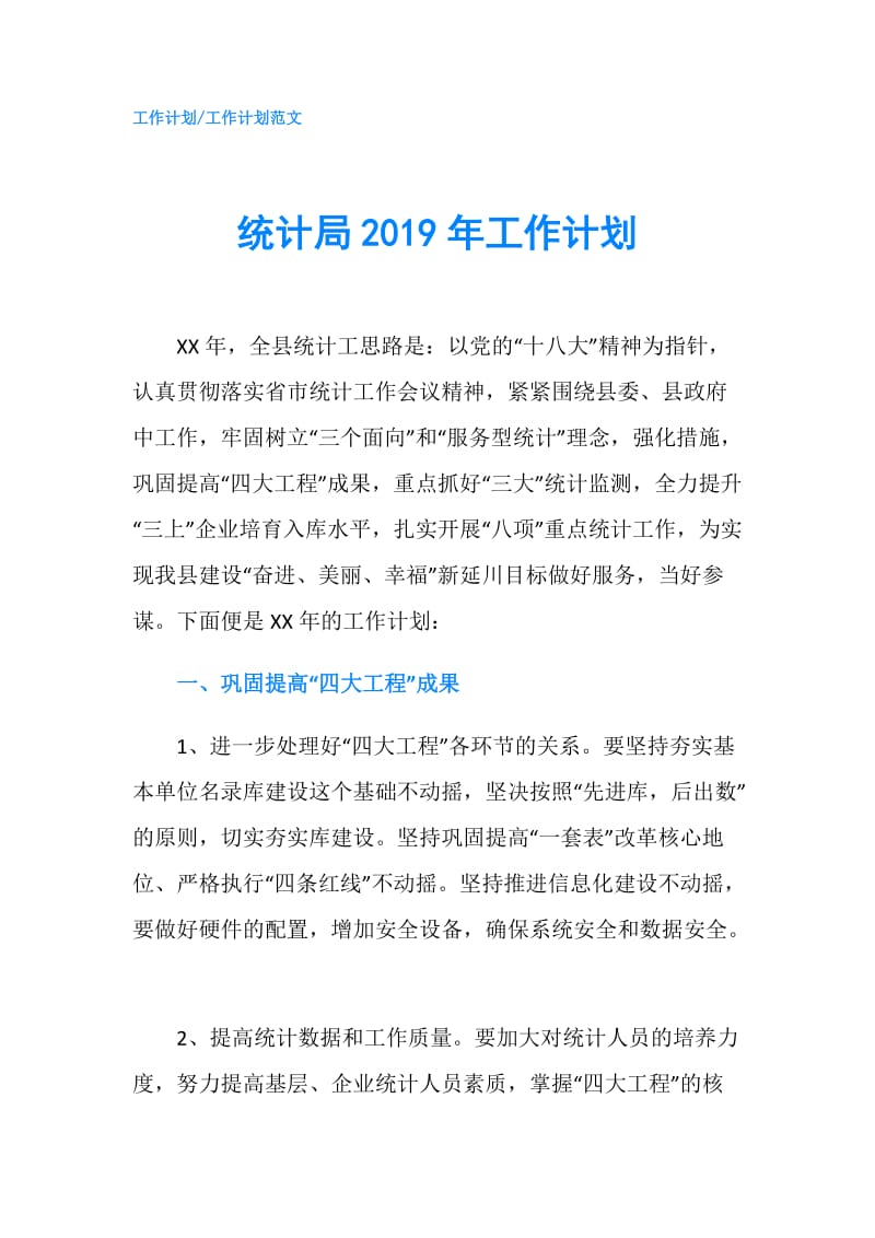 统计局2019年工作计划.doc_第1页